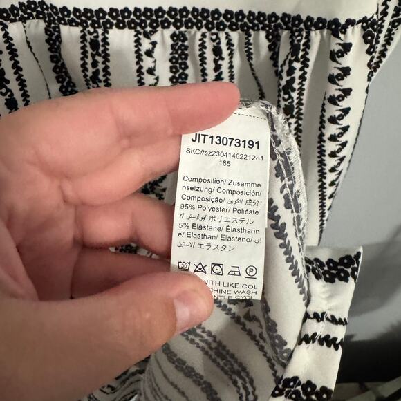 SHEIN Curve Black & White Printed Stripe Mini Dress Plus Size 1X Polyester Blend - Picture 5 of 7